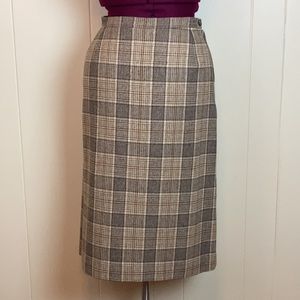 Vintage 70s Pendleton Plaid Wool Straight Skirt